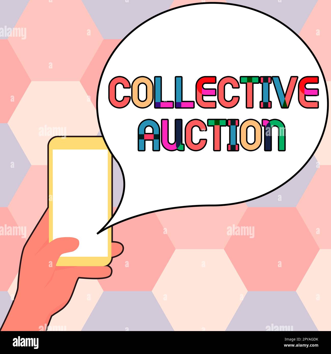 Inspiration showing sign Collective Auction. Business concept Gathering and measuring information on variables of interest Stock Photo