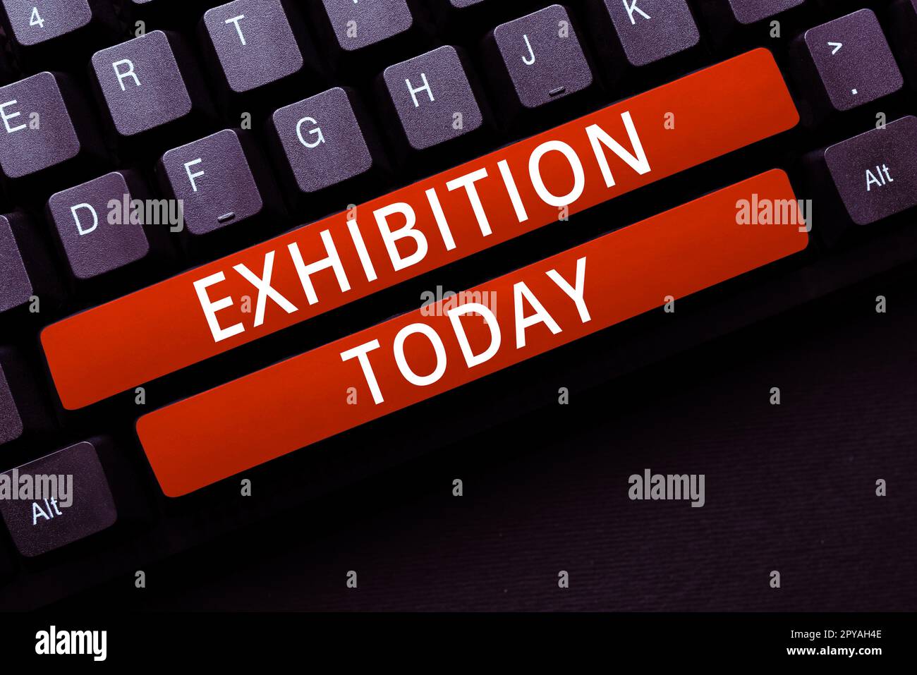 Writing displaying text Exhibition. Business showcase and act of exposing something to audience, showing Stock Photo