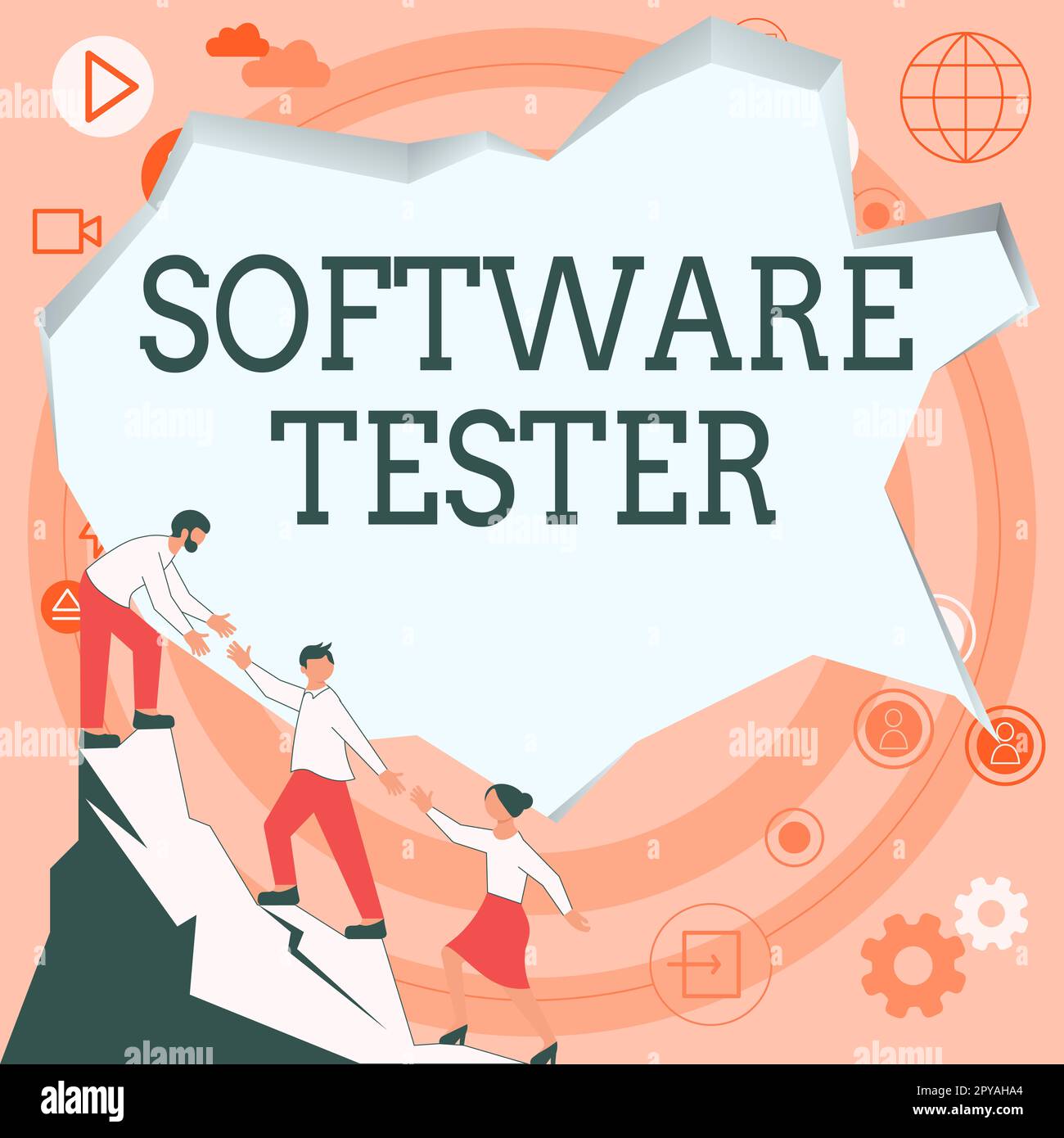 Text caption presenting Software Tester. Concept meaning implemented to protect software against malicious attack Stock Photo