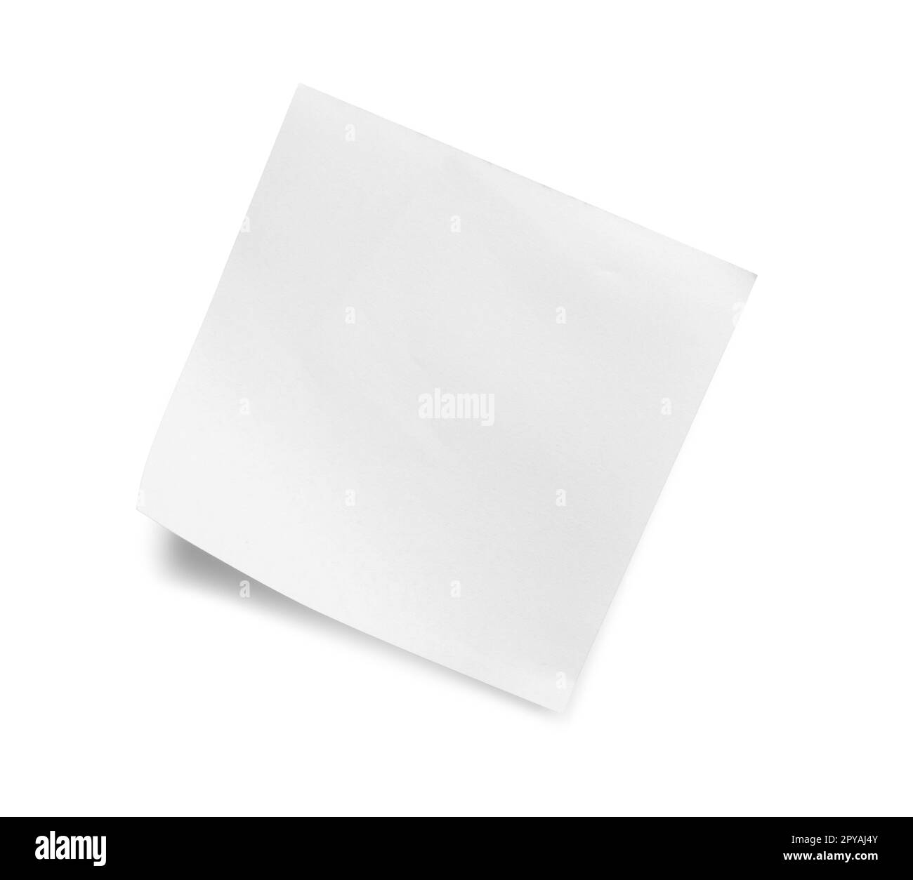 Blank sticky note on white background, top view Stock Photo
