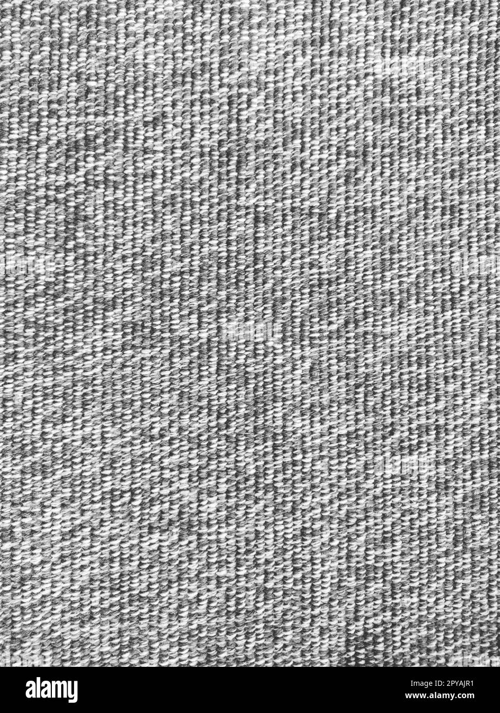 Woven coarse cotton fabric. Close-up. Black and white photography. Weaving thick threads. Smooth neat texture for the background. Stock Photo