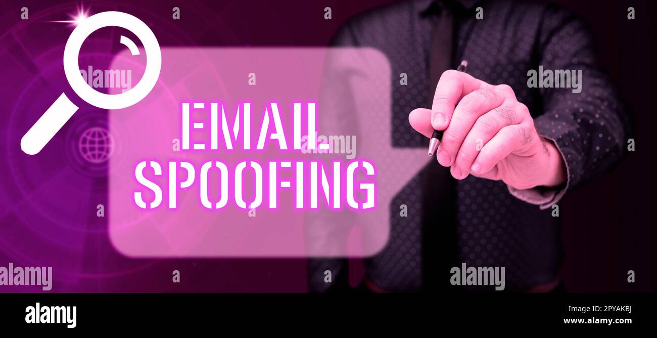 Inspiration showing sign Email Spoofing. Business concept secure the access and content of an email account or service Stock Photo
