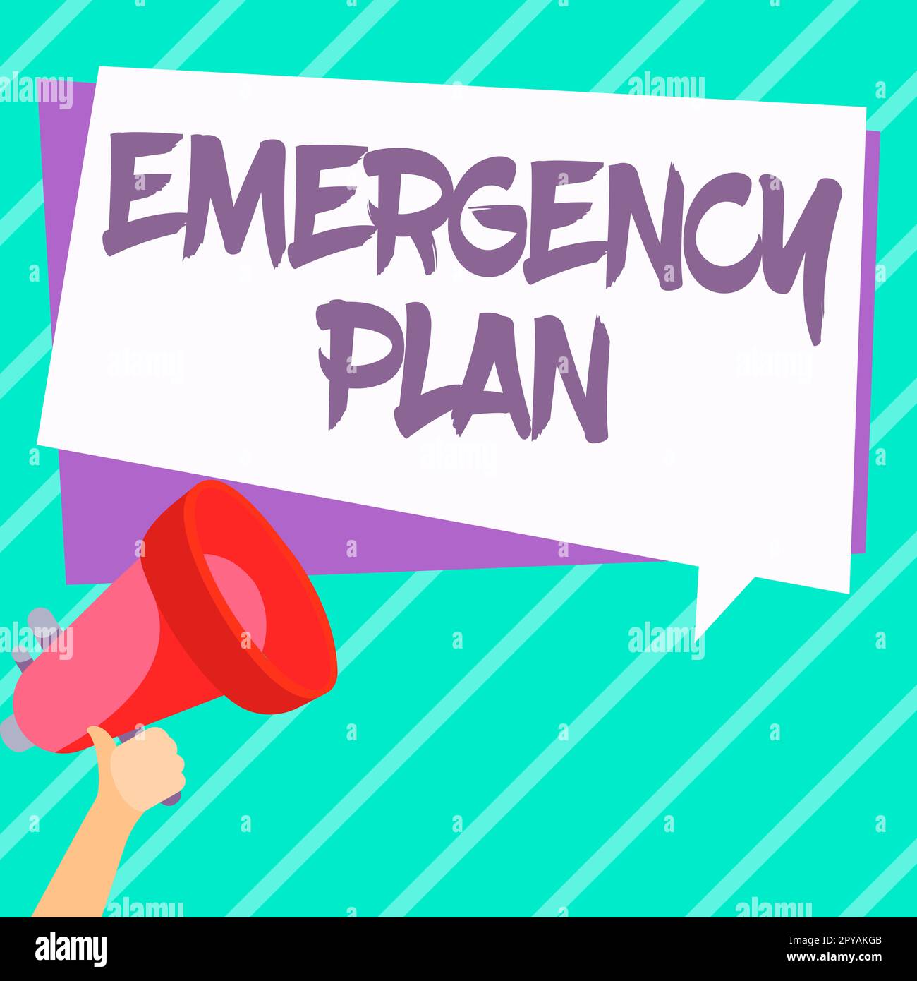 Conceptual caption Emergency Plan, Business approach Procedures for