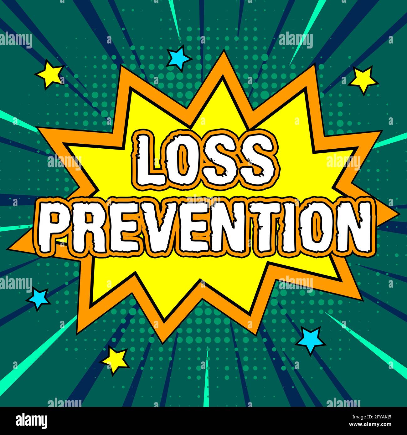 Sign displaying Loss Prevention. Word for the fact that you no longer have something or have less of something Stock Photo