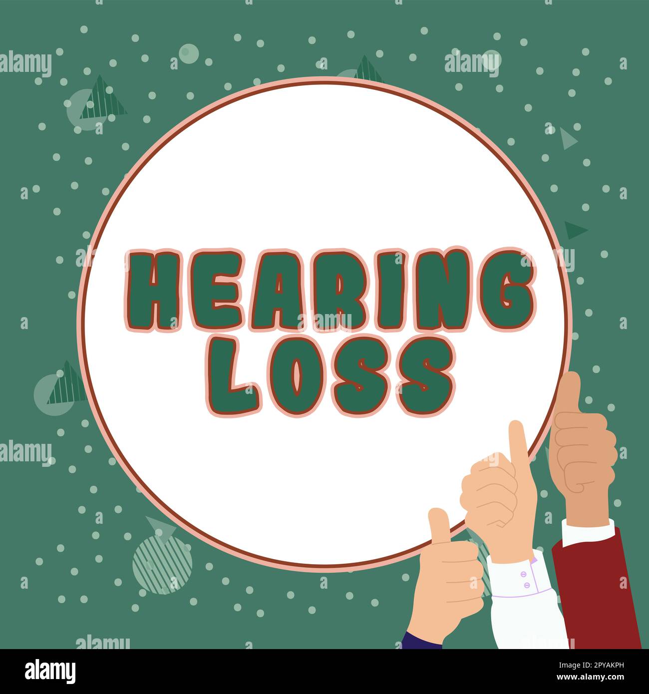 Inspiration showing sign Hearing Loss. Word for is partial or total inability to listen to sounds normally Stock Photo