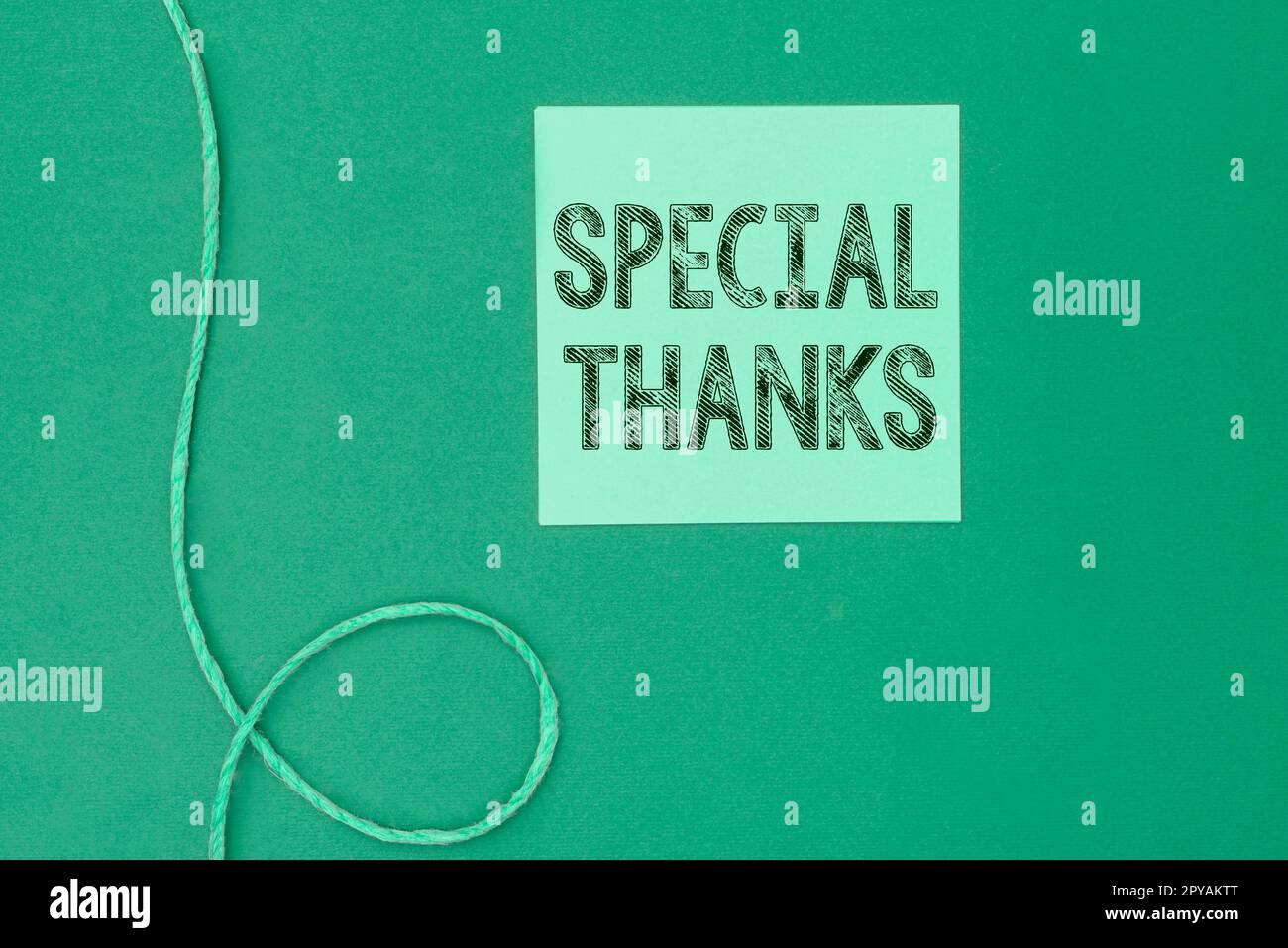 Text caption presenting Special Thanks. Word for expression of appreciation or gratitude or an acknowledgment Stock Photo