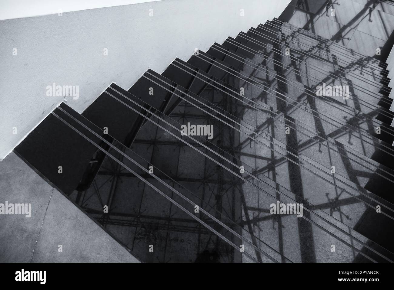 Black marble stairs Stock Photo
