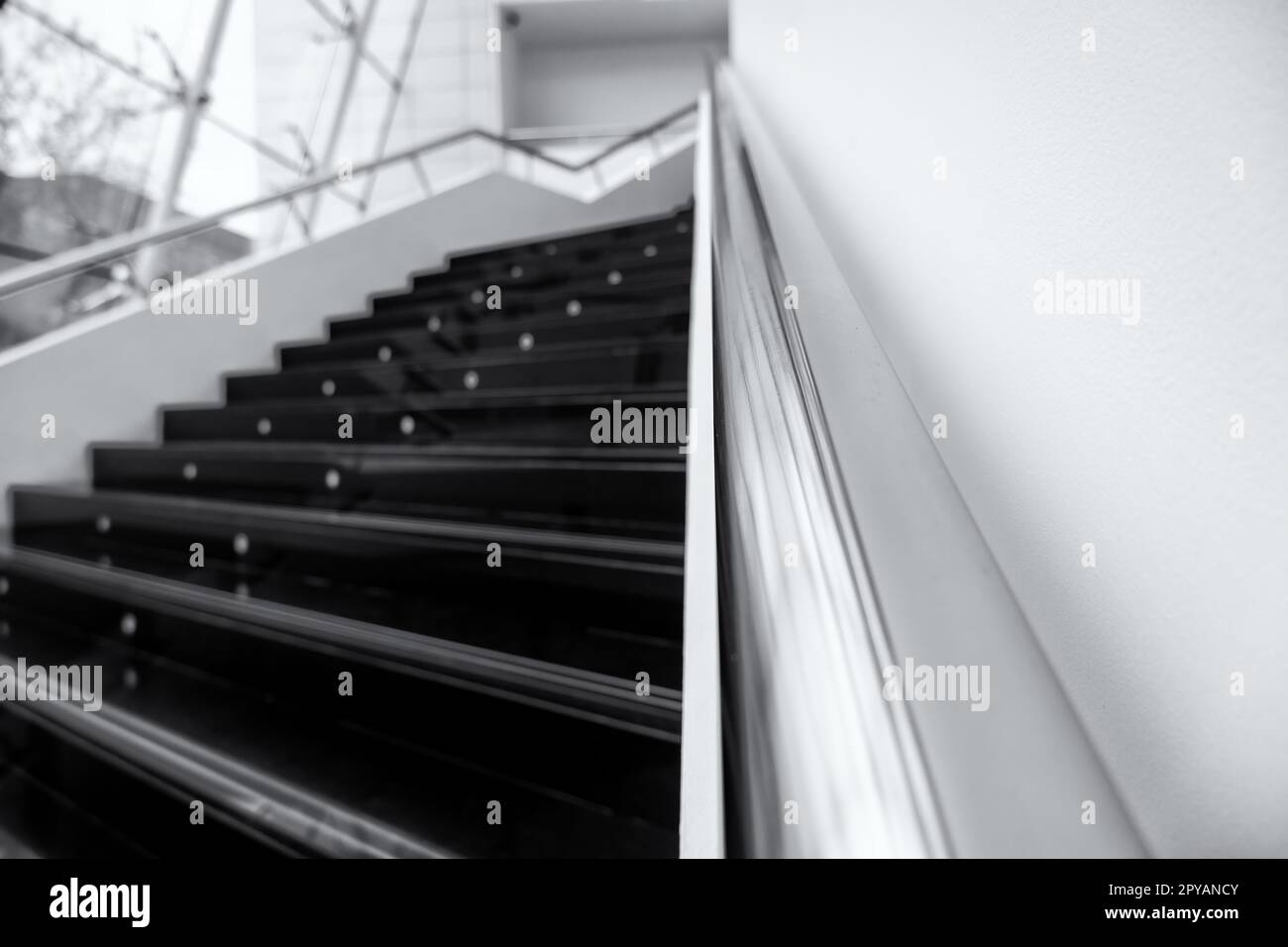Black marble stairs Stock Photo
