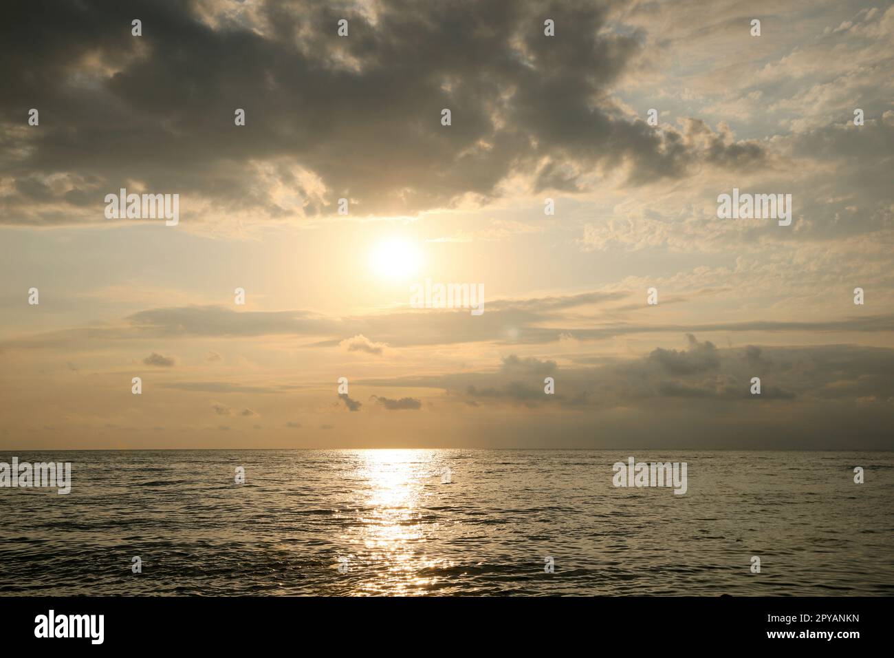 Picturesque view of sky with beautiful clouds over sea Stock Photo - Alamy