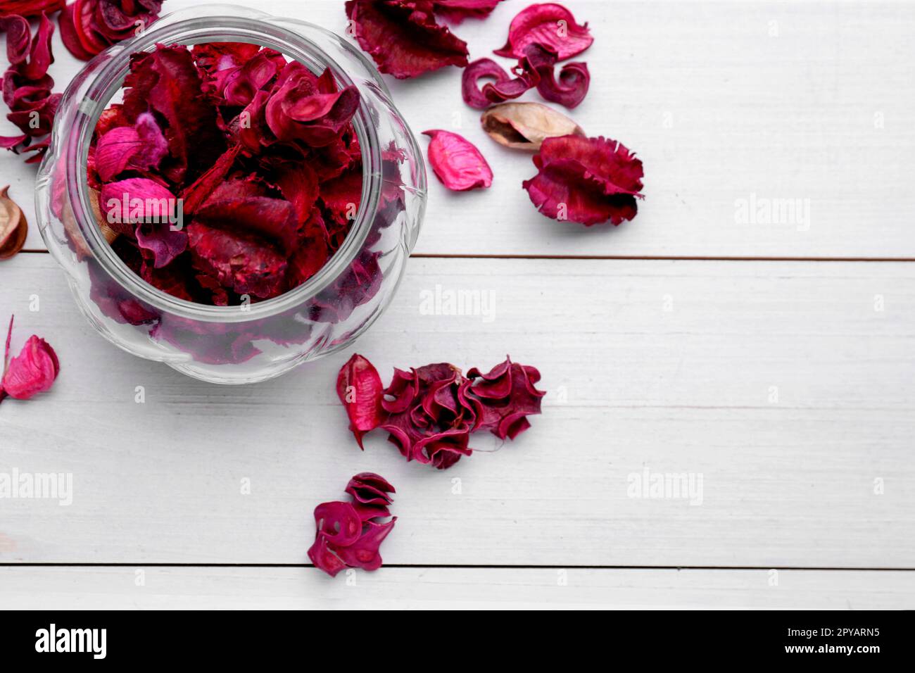 Pink Potpourri , dried flower petals Stock Photo - Alamy