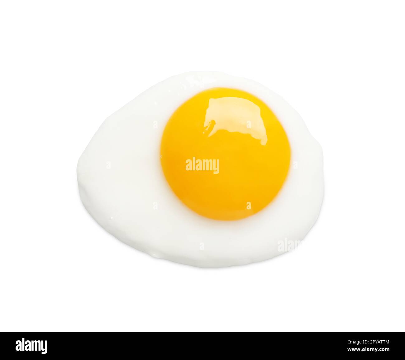 Tasty fried chicken egg isolated on white, top view Stock Photo - Alamy