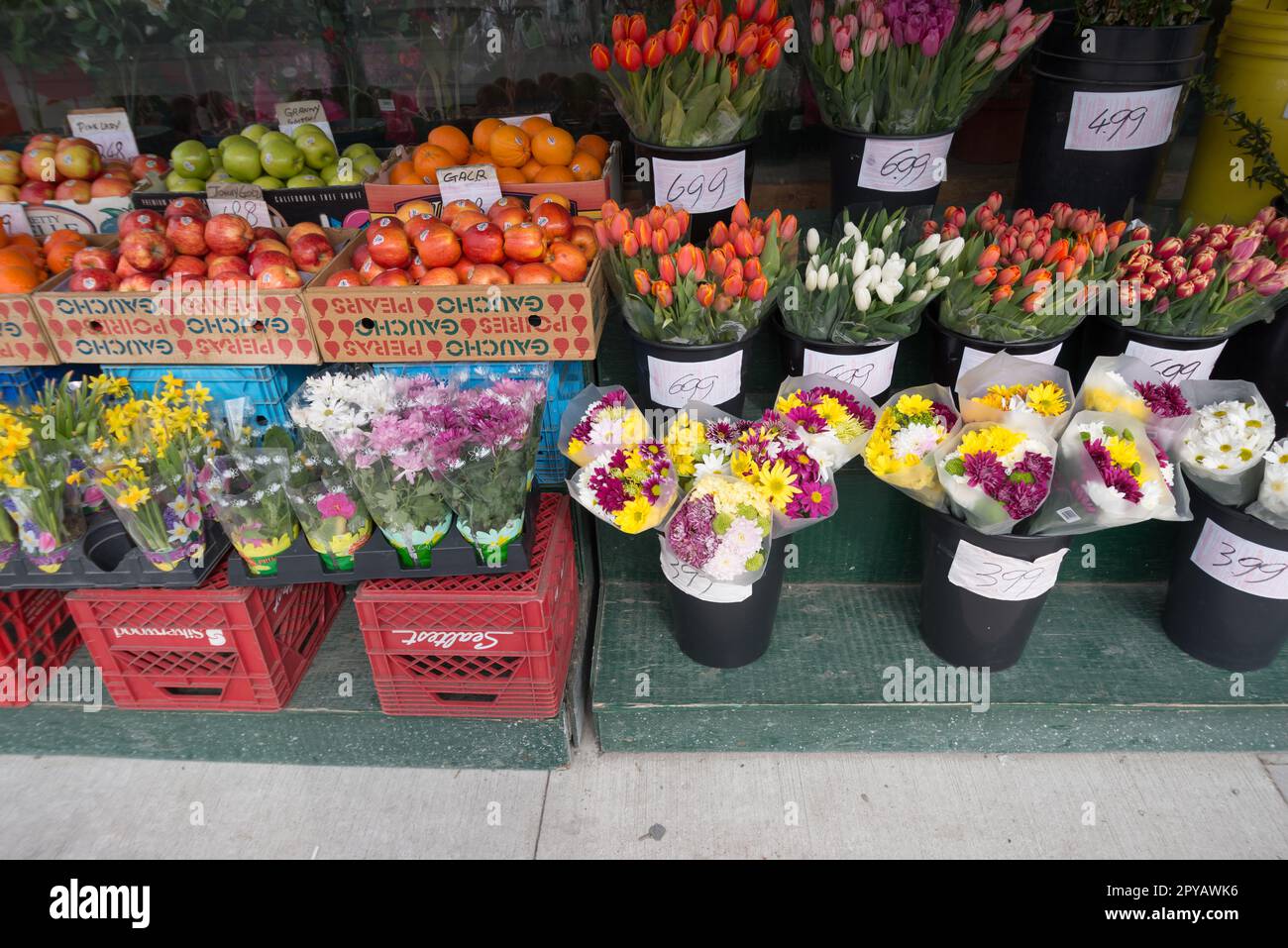 fruits vegetable, and flower seller on Roncesvalles (Toronto, Canada