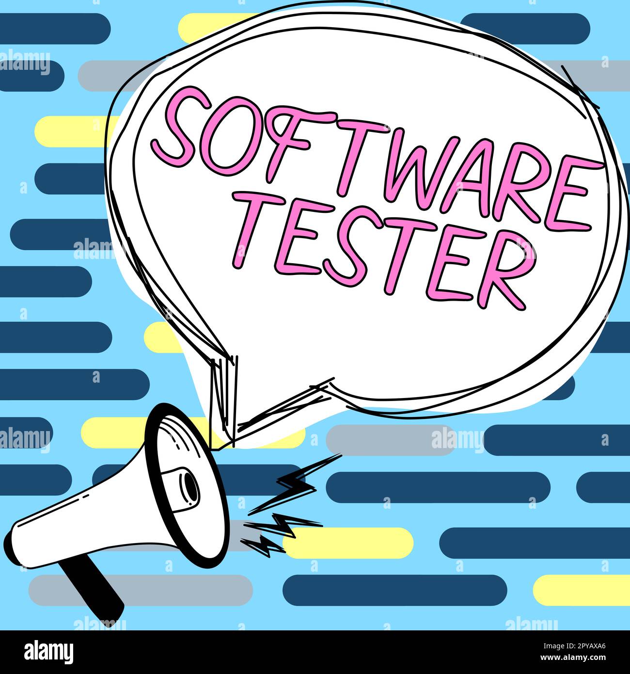 Text caption presenting Software Tester. Word for implemented to protect software against malicious attack Stock Photo