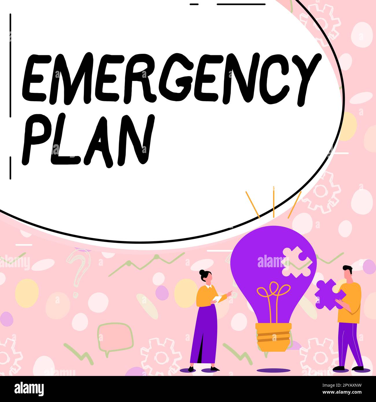 Conceptual caption Emergency Plan. Word for Procedures for response to major emergencies Be prepared Stock Photo