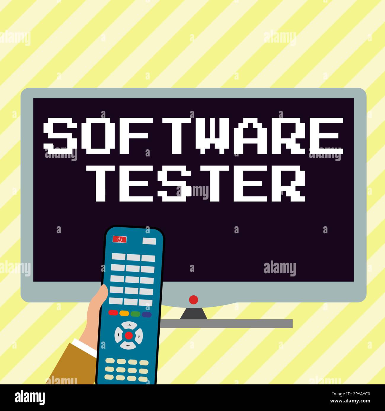 Handwriting text Software Tester. Business showcase implemented to protect software against malicious attack Stock Photo