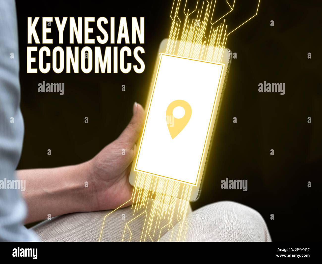 Conceptual display Keynesian Economics. Word Written on monetary and fiscal programs by government to increase employment Stock Photo
