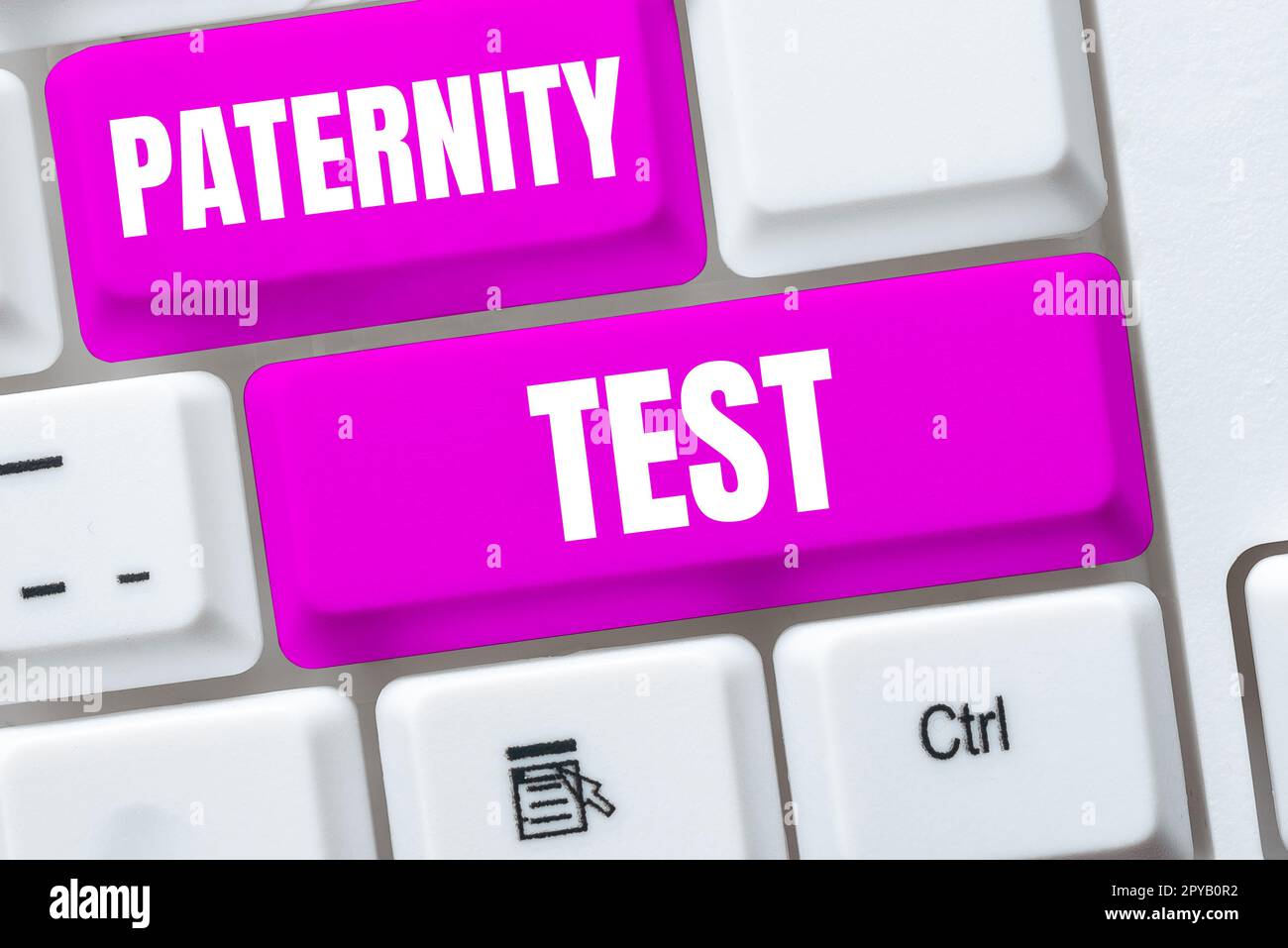 Sign displaying Paternity Test. Business concept a test of DNA to determine whether a given man is the biological father Stock Photo
