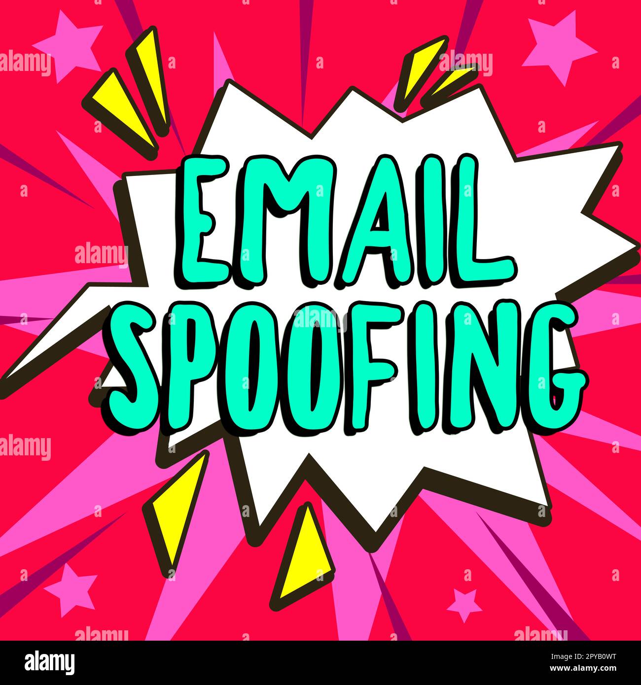 Writing displaying text Email Spoofing. Word Written on secure the access and content of an email account or service Stock Photo
