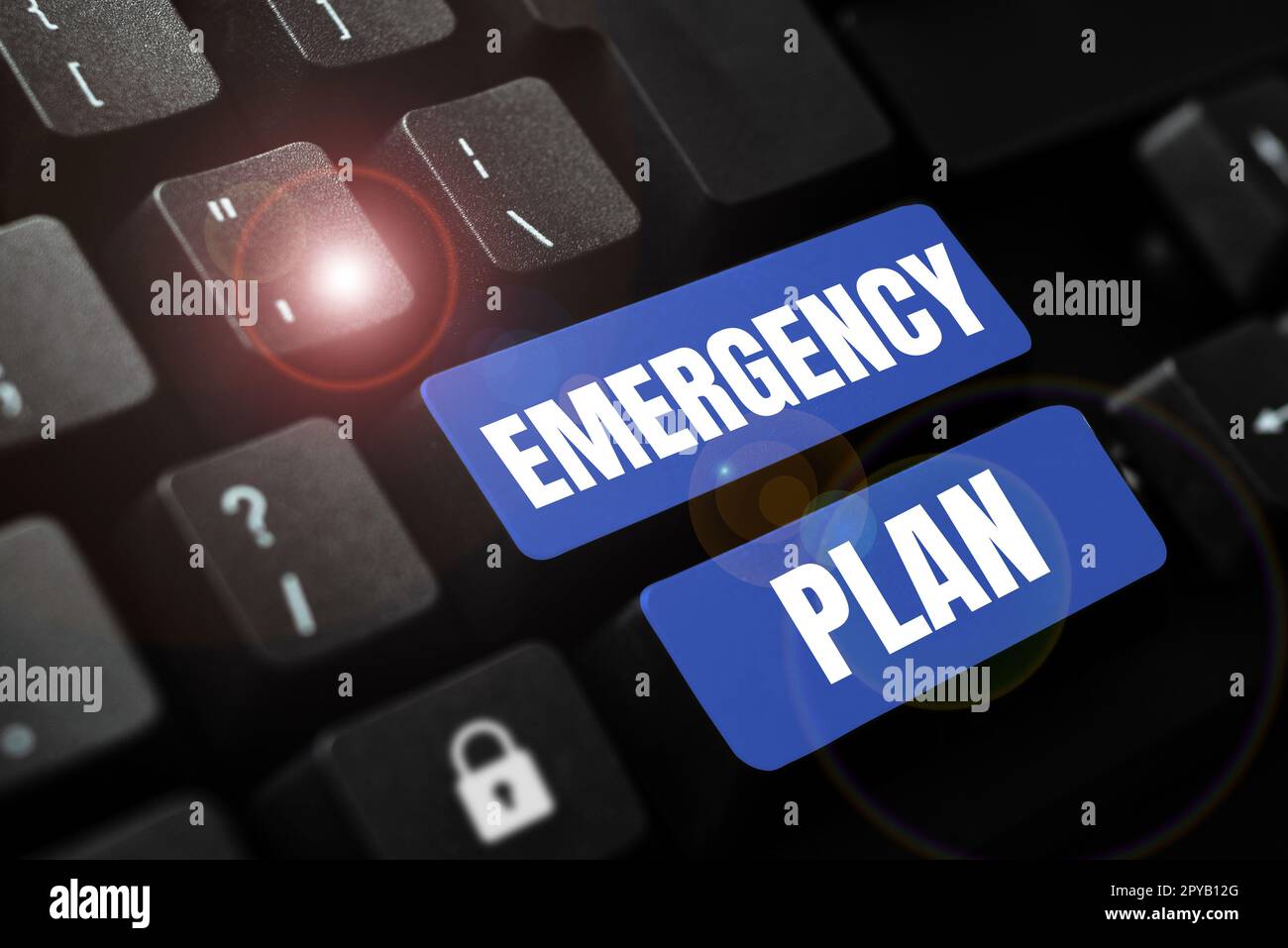Conceptual caption Emergency Plan. Concept meaning Procedures for response to major emergencies Be prepared Stock Photo