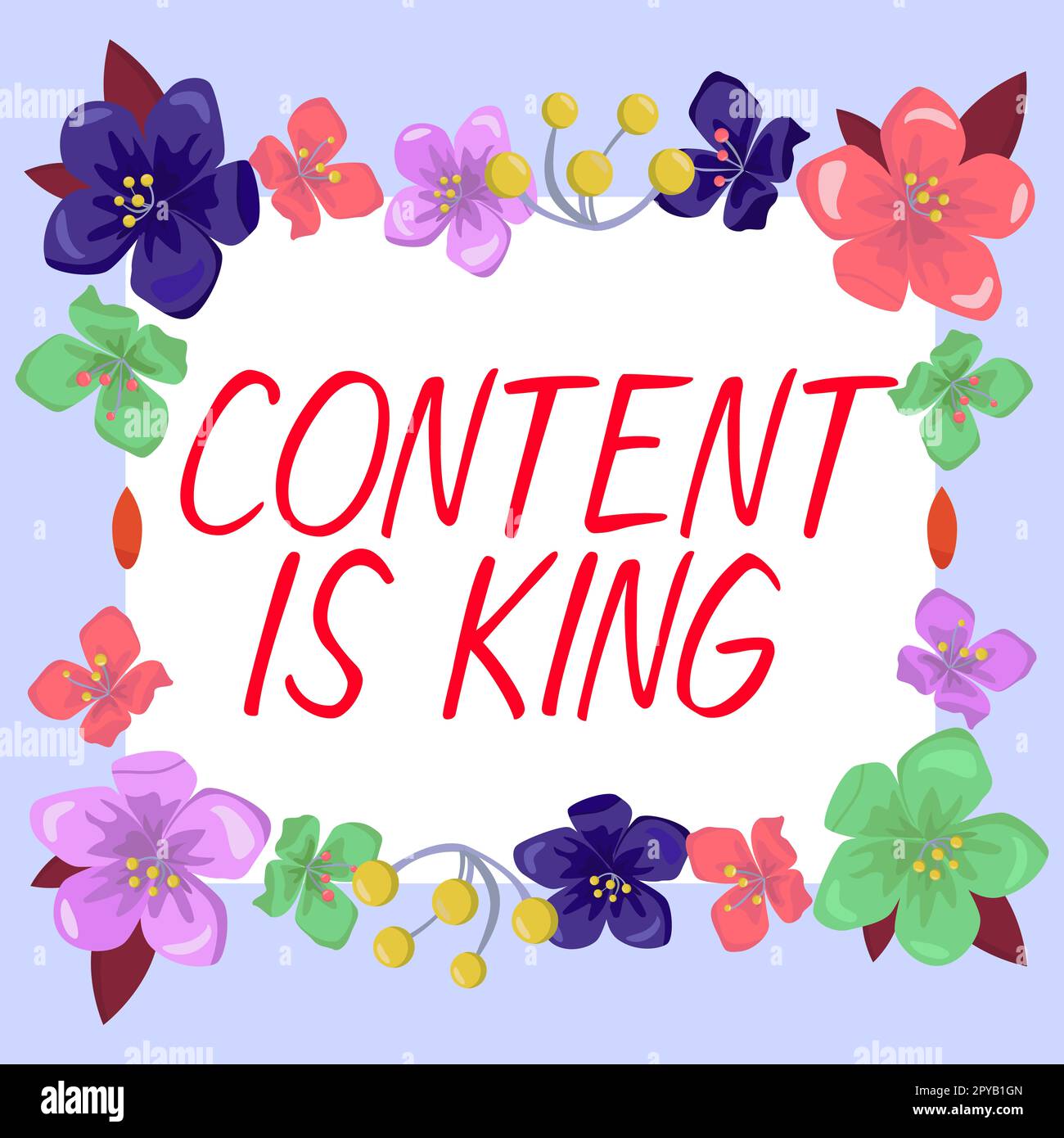 Text caption presenting Content Is King. Business idea Content is the heart of today's marketing strategies Stock Photo