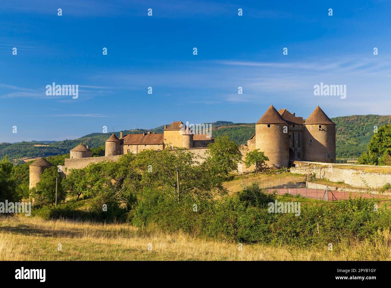 Chateau de Berze-le-Chatel castle, Saone-et-Loire departement, Burgundy, France Stock Photo