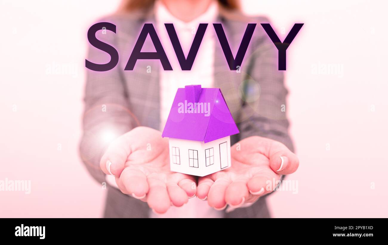 Inspiration showing sign Savvy. Business idea having perception, comprehension in practical matters Stock Photo