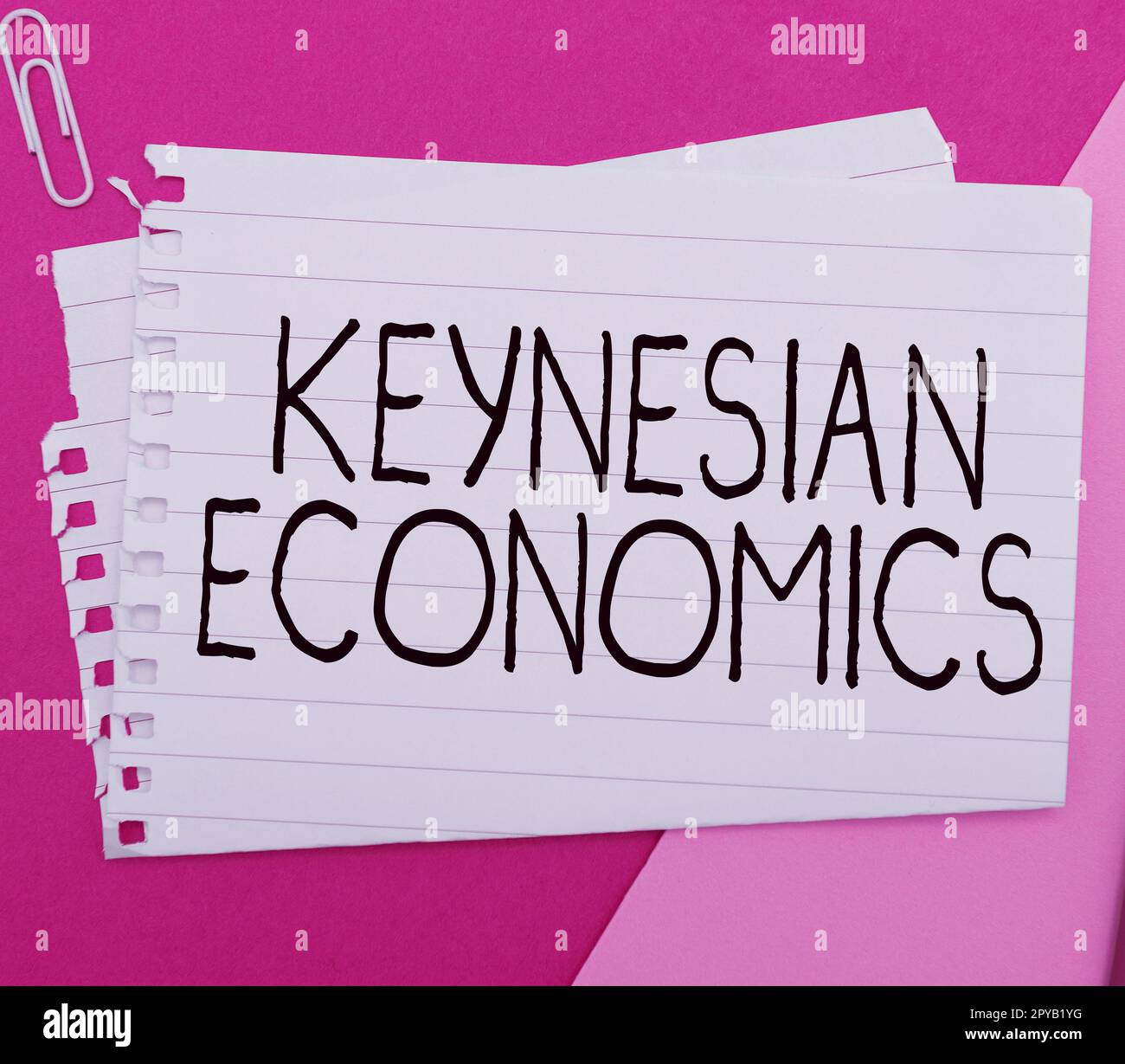 Text showing inspiration Keynesian Economics. Business showcase monetary and fiscal programs by government to increase employment Stock Photo