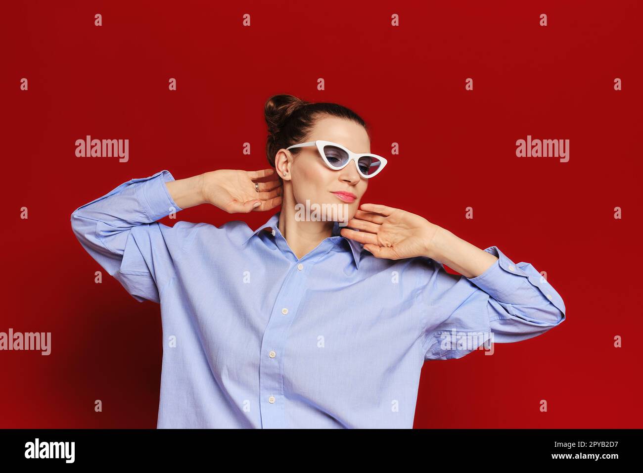 Portrait of fashionably dressed adult woman Stock Photo Alamy