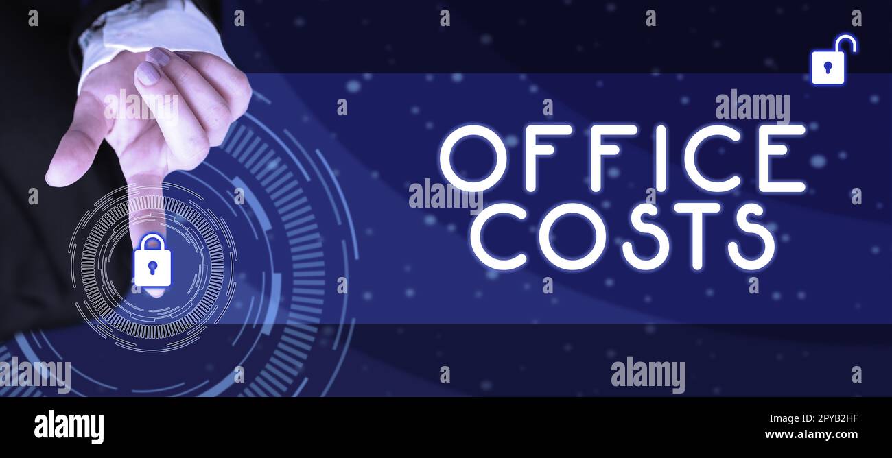 Amount Office Sign displaying Office Costs. Internet Concept amount of money paid to ...