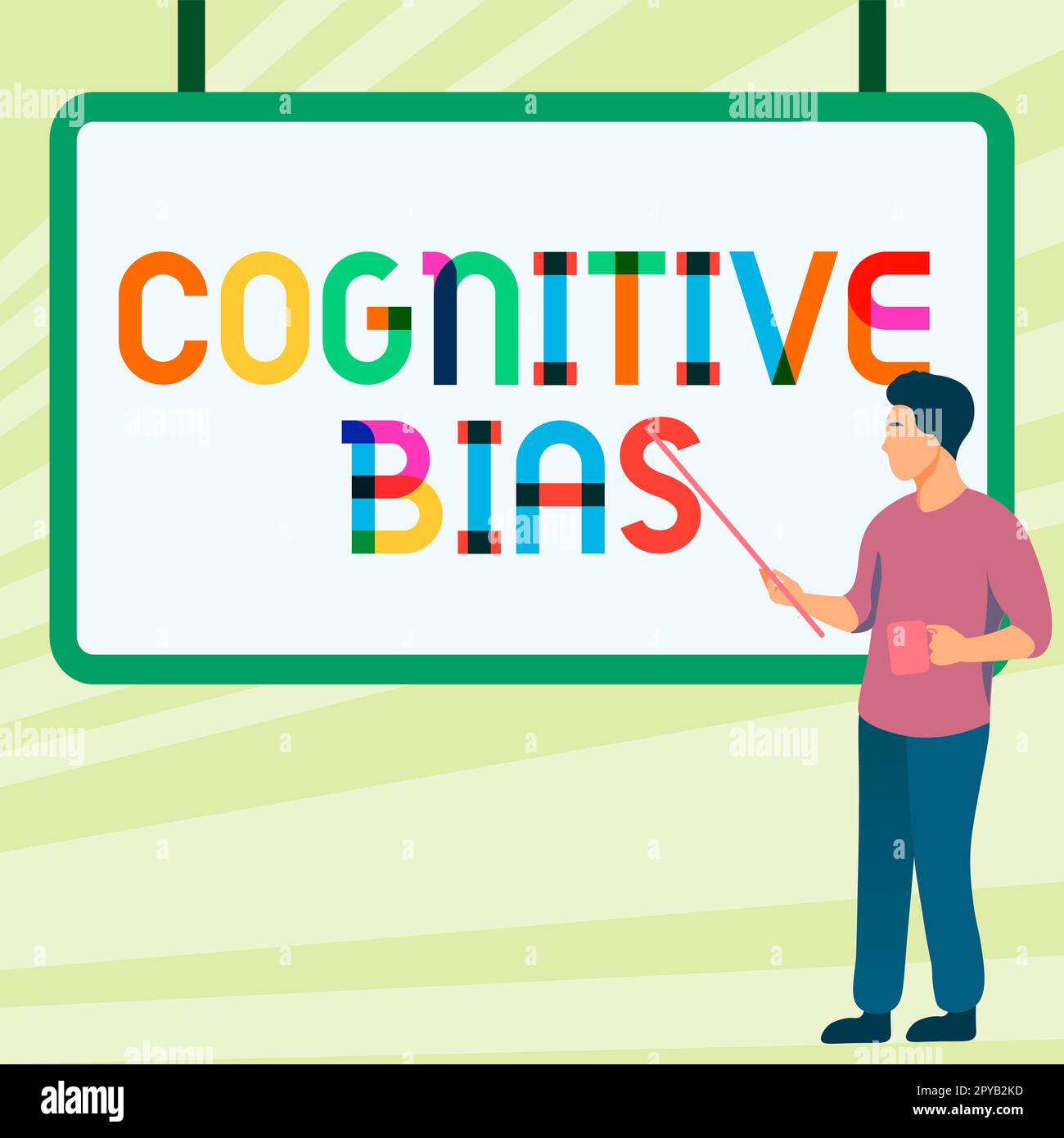 Sign displaying Cognitive Bias. Word Written on Psychological treatment for mental disorders Stock Photo