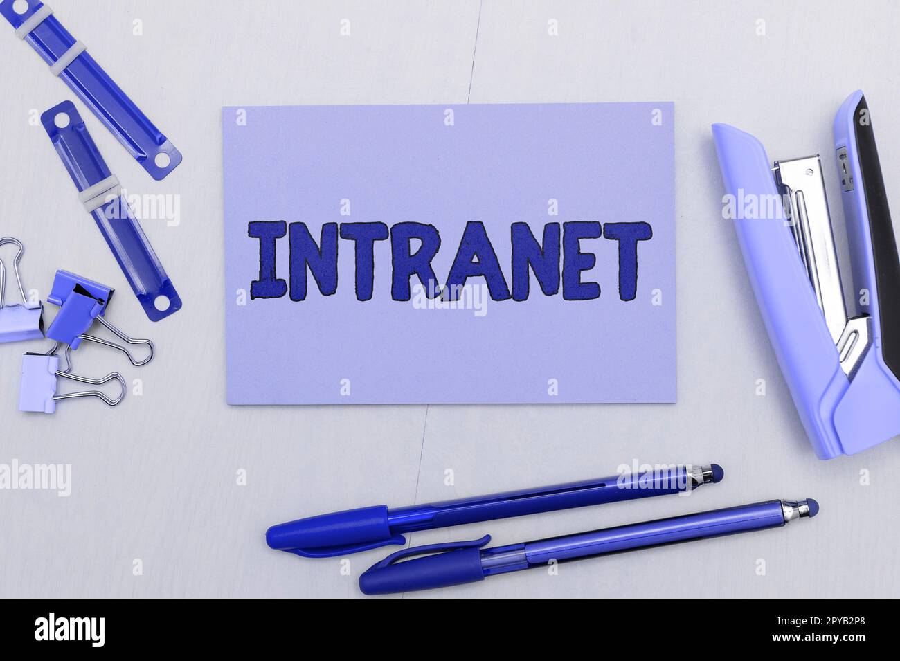 Hand writing sign Intranet. Business showcase local or restricted ...