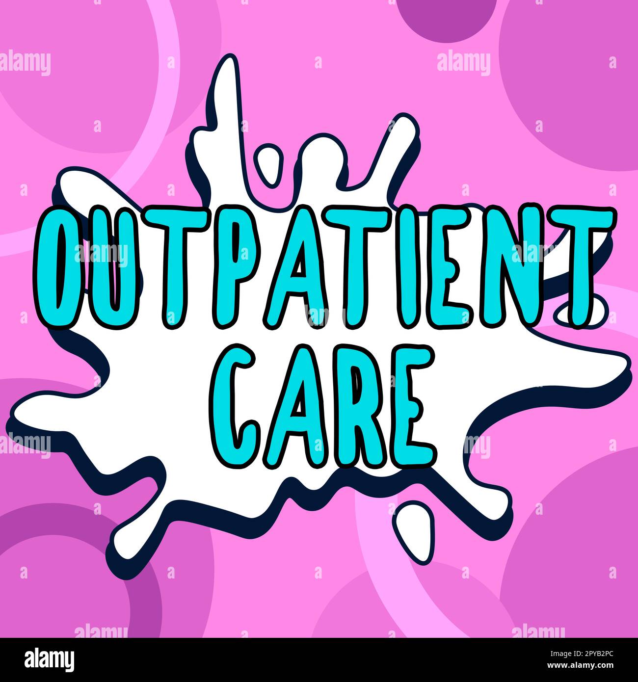 Sign displaying Outpatient Care. Concept meaning the final result of something or how the way things end up Stock Photo