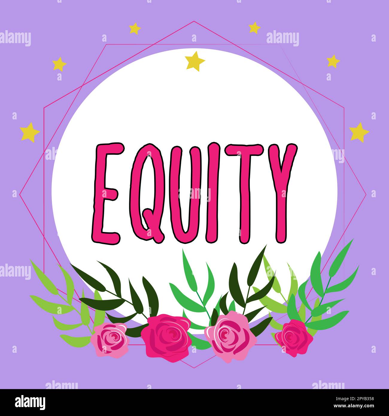 Text showing inspiration Equity. Business approach quality of being fair and impartial race free One hand Unity Stock Photo
