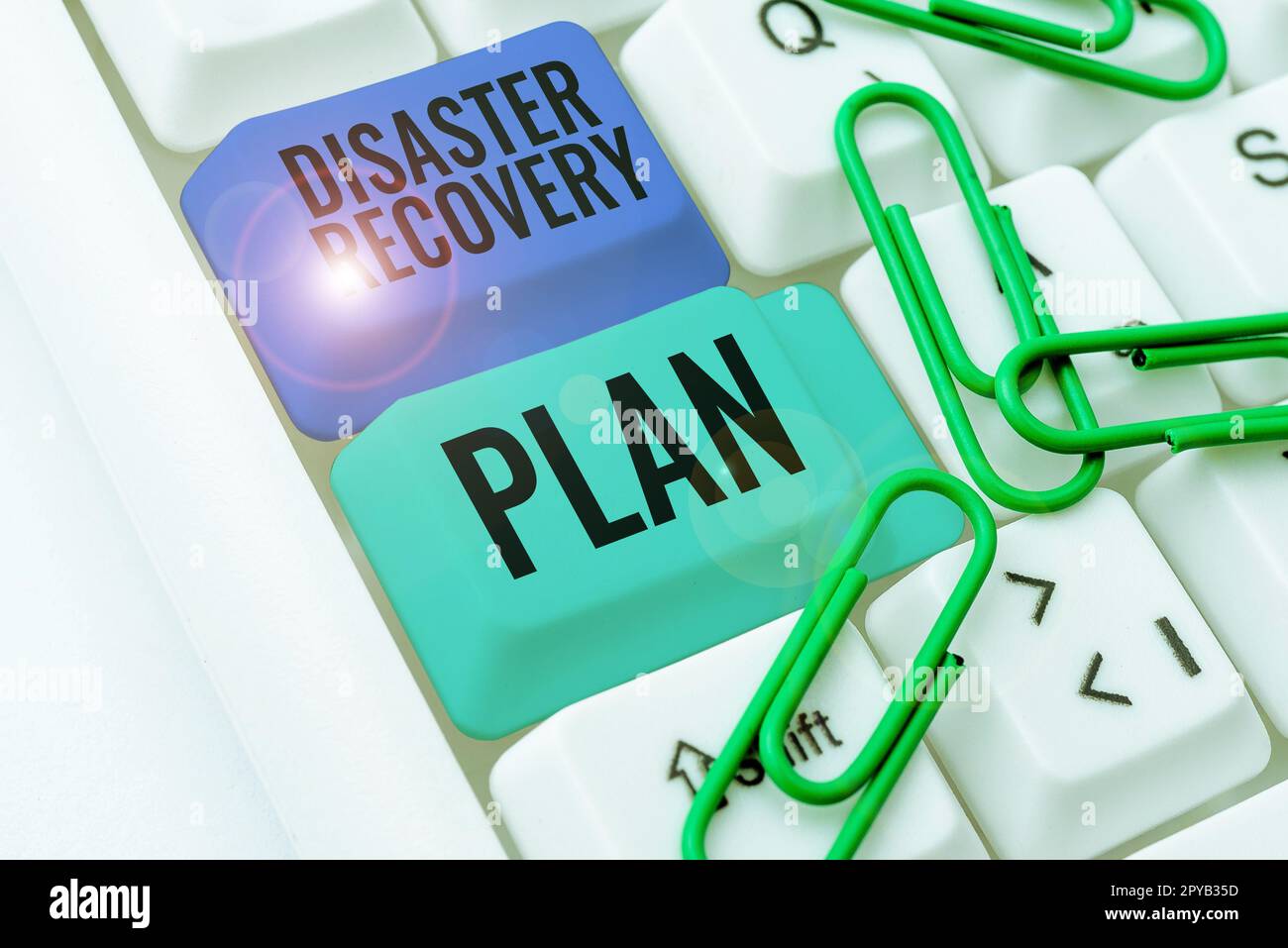 Conceptual caption Disaster Recovery Plan. Word for having backup measures against dangerous situation Stock Photo