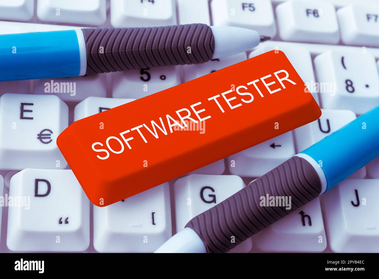 Inspiration showing sign Software Tester. Word Written on implemented to protect software against malicious attack Stock Photo