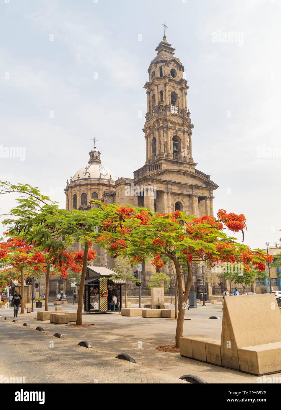 Mexico, APR 24 2023 - Sunny view of the Templo de San Jose de Gracia church Stock Photo