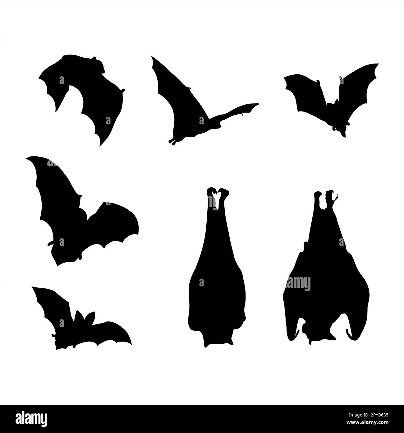 Bats silhouette collection, Halloween Stock Vector Image & Art - Alamy