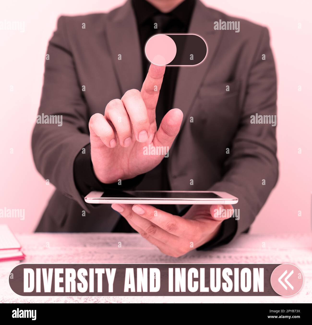 Text showing inspiration Diversity And Inclusion. Business overview range human difference includes race ethnicity gender Stock Photo