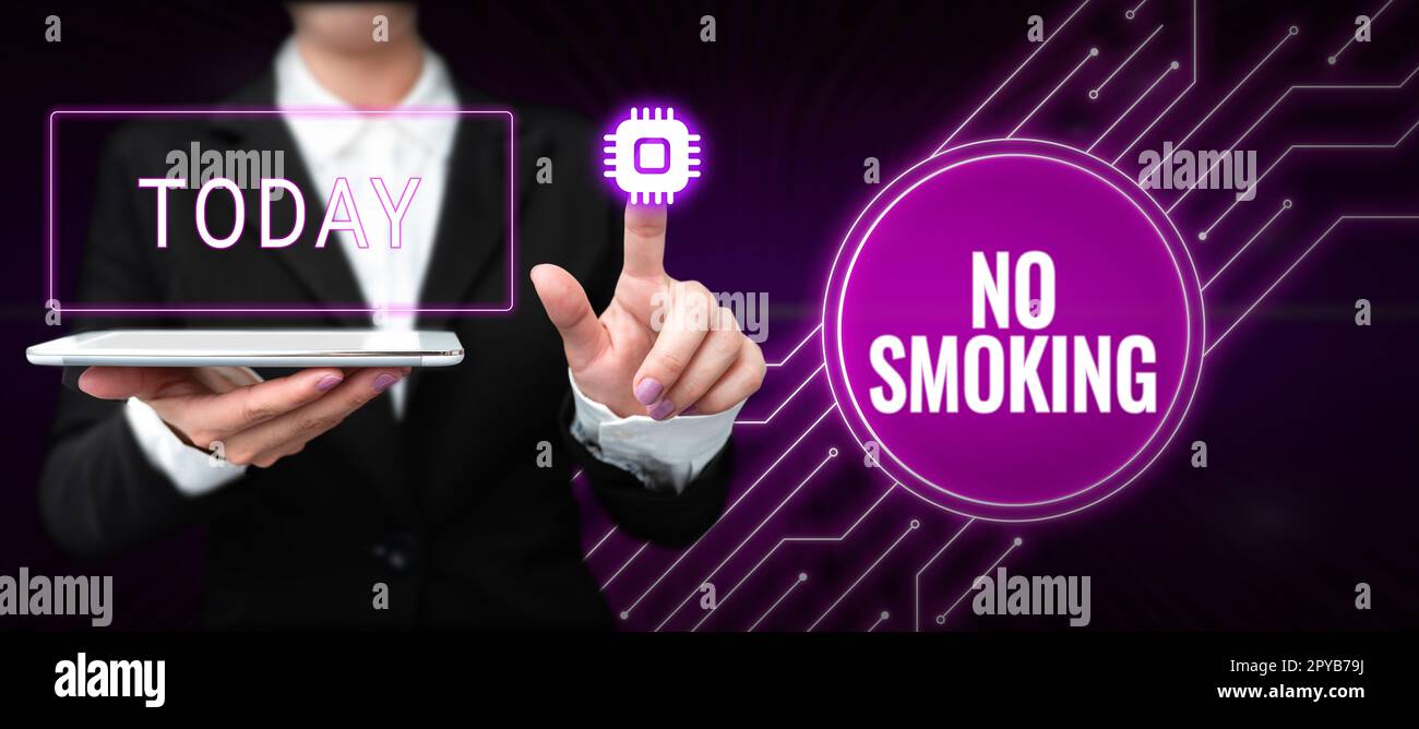 Conceptual display No Smoking. Business approach using tobacco is ...