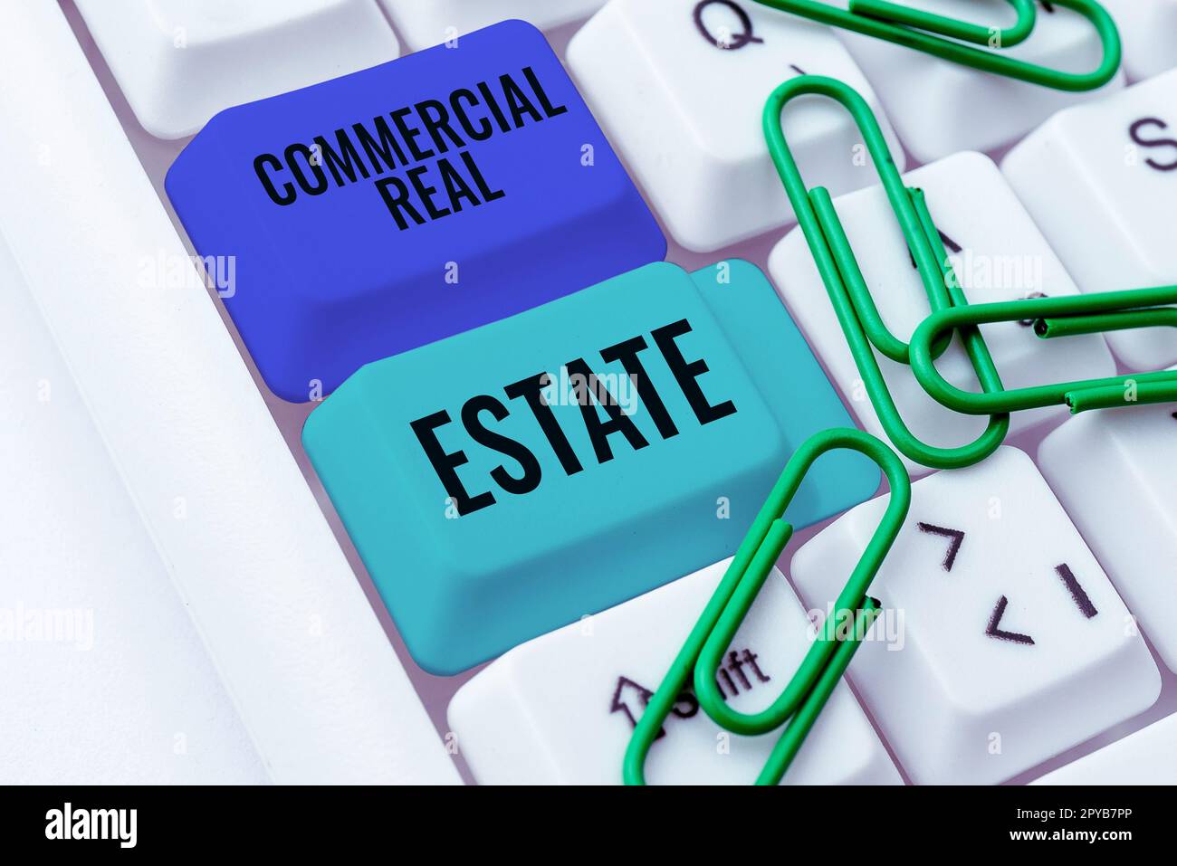 Conceptual display Commercial Real Estate. Word for Income Property Building or Land for Business Purpose Stock Photo