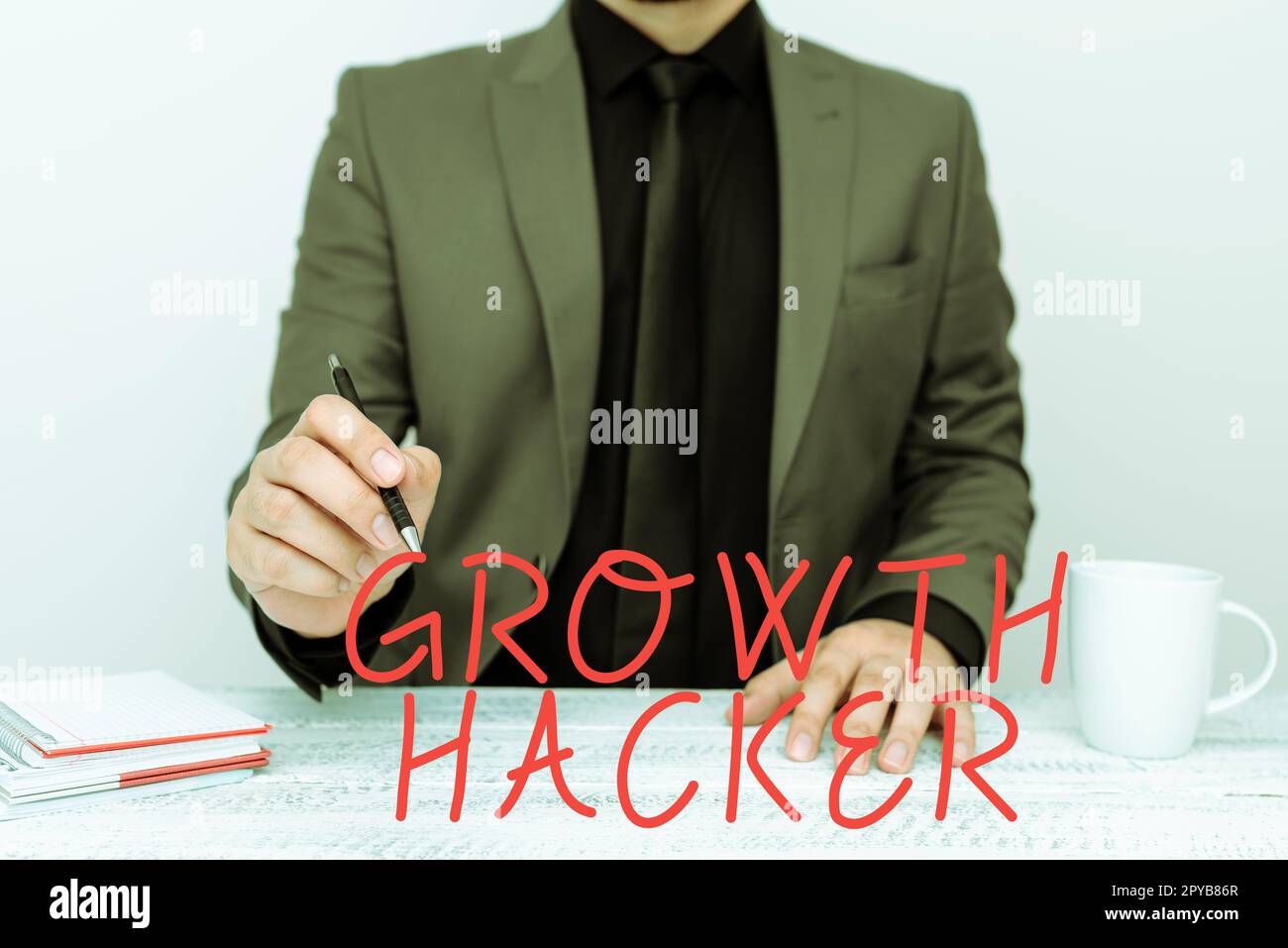 Writing displaying text Growth Hacker. Business approach generally to acquire as many users or customers as possible Stock Photo