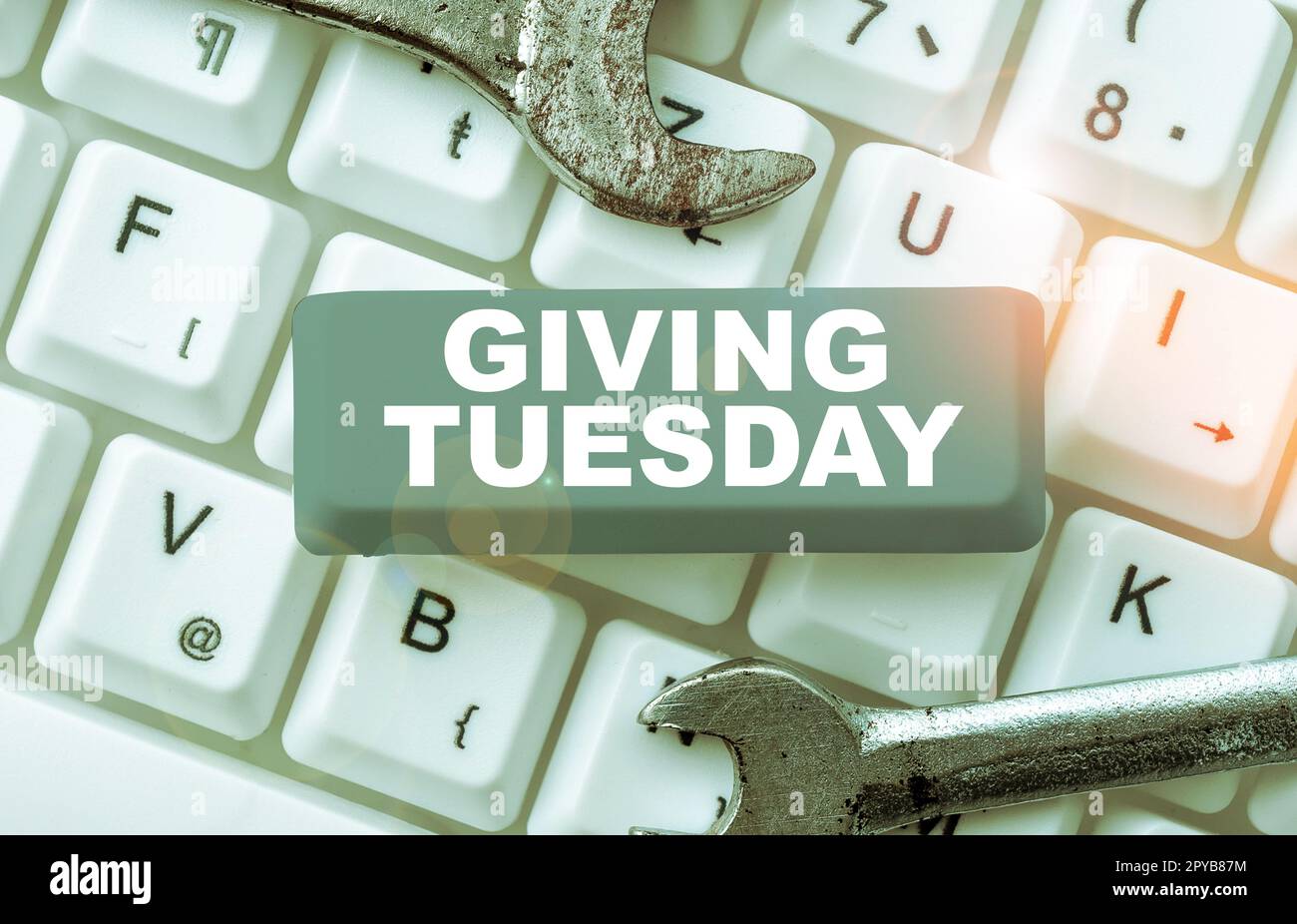 Text sign showing Giving Tuesday. Conceptual photo international day of charitable giving Hashtag activism Stock Photo