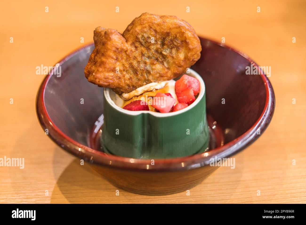 Japanese fishshaped sweet Taiyaki with red beans or custard paste