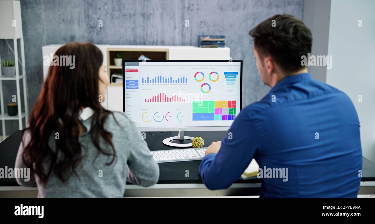 Financial Business Analytics Data Dashboard Stock Photo