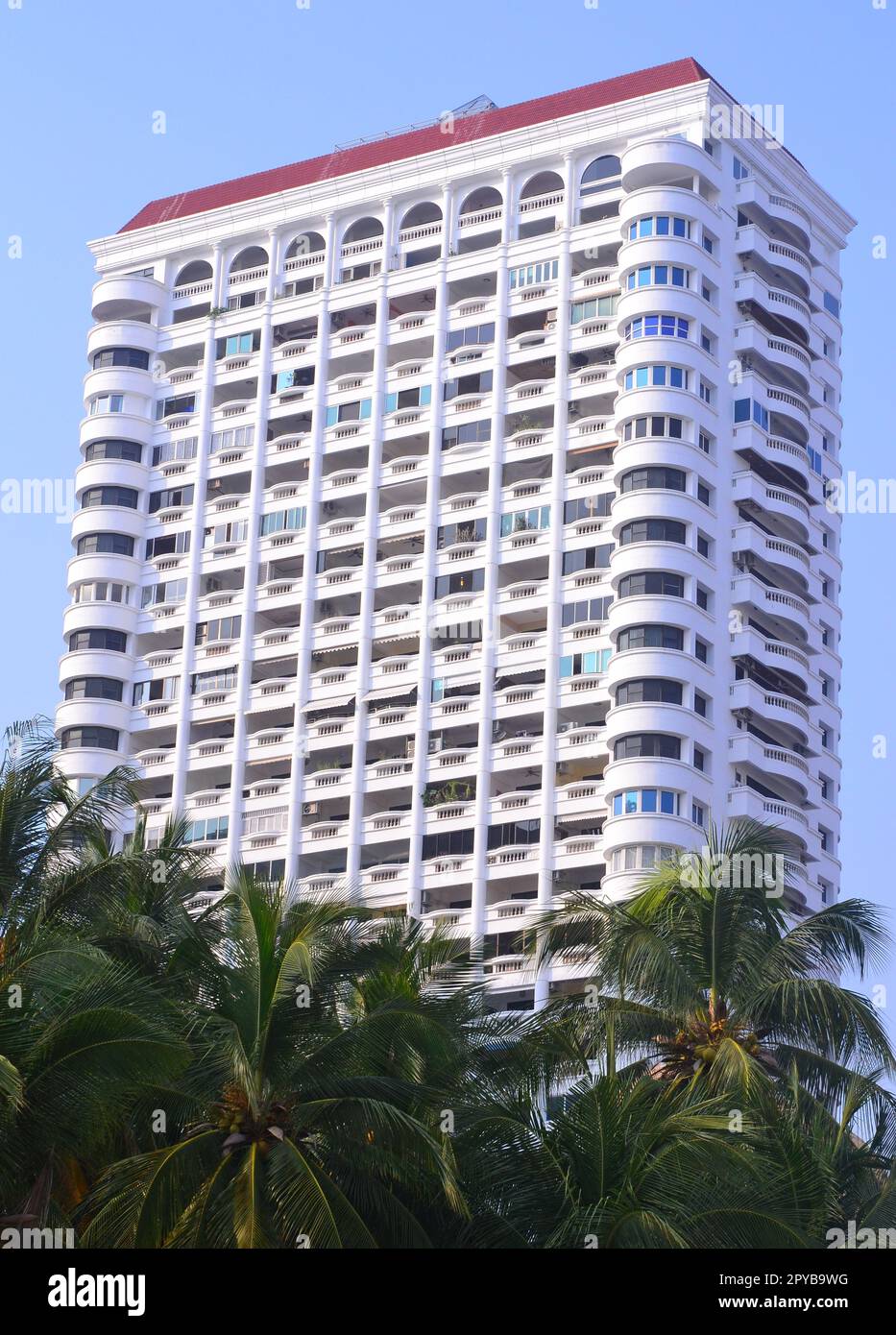 Exterior of Jomtien Complex Condotel, a condominium complex in Jomtien, Pattaya, Thailand. Stock Photo