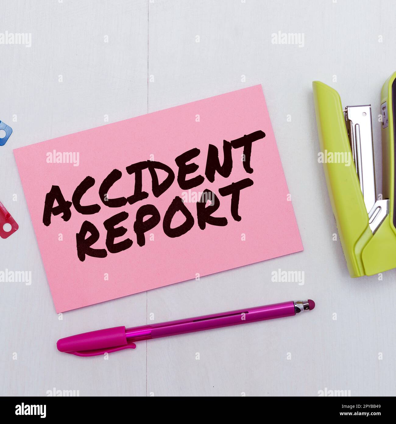 Inspiration showing sign Accident Report. Business concept A form that is filled out record details of an unusual event Stock Photo