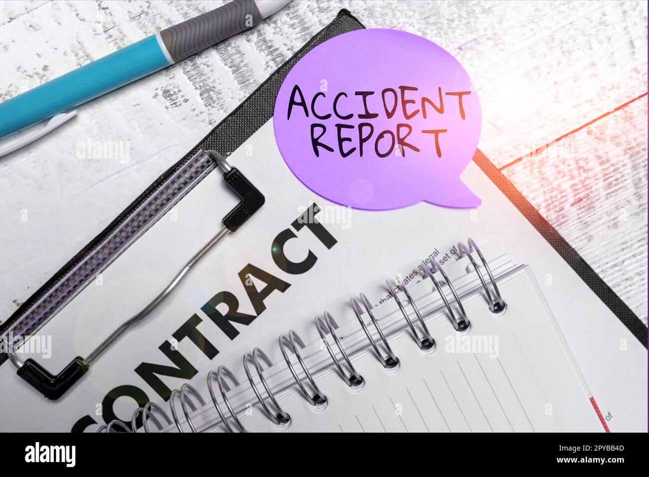 Handwriting text Accident Report. Business overview A form that is filled out record details of an unusual event Stock Photo