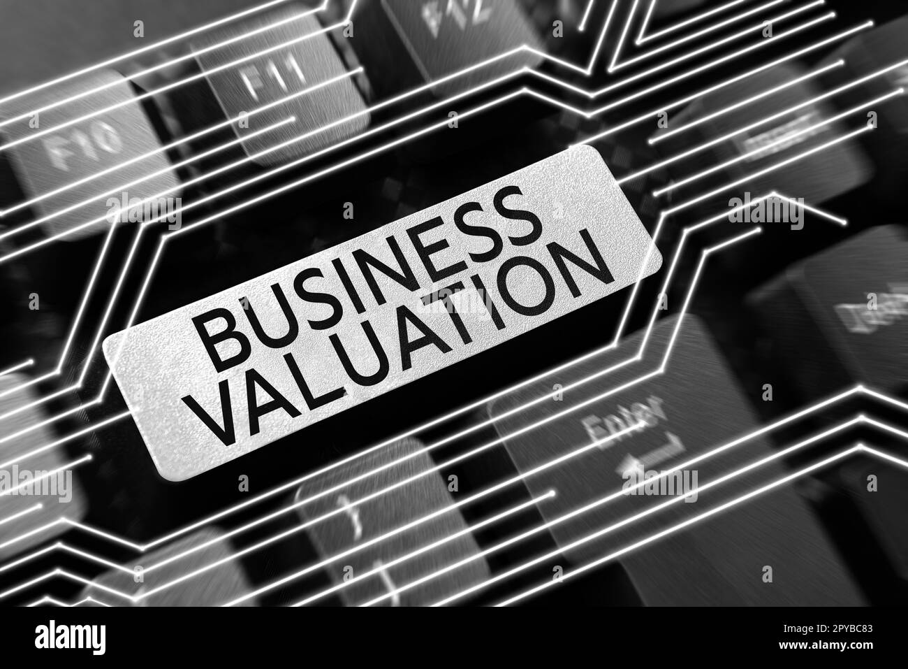 Sign displaying Business Valuation. Business approach determining the economic value of a whole business Stock Photo
