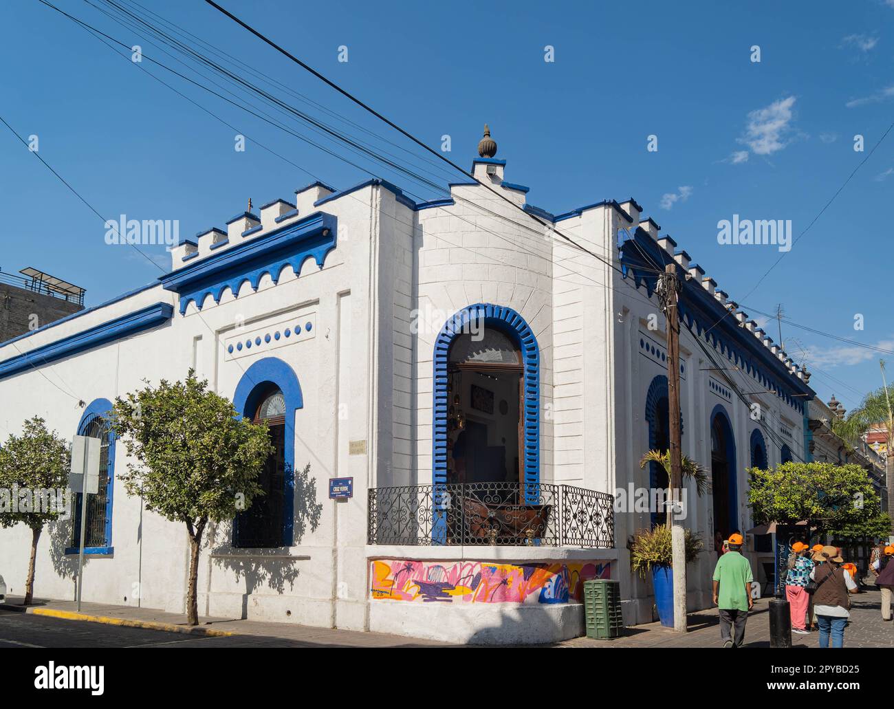 Mexico, APR 27 2023 - Sunny view of some interesting building, stores in Tlaquepaque centro Stock Photo