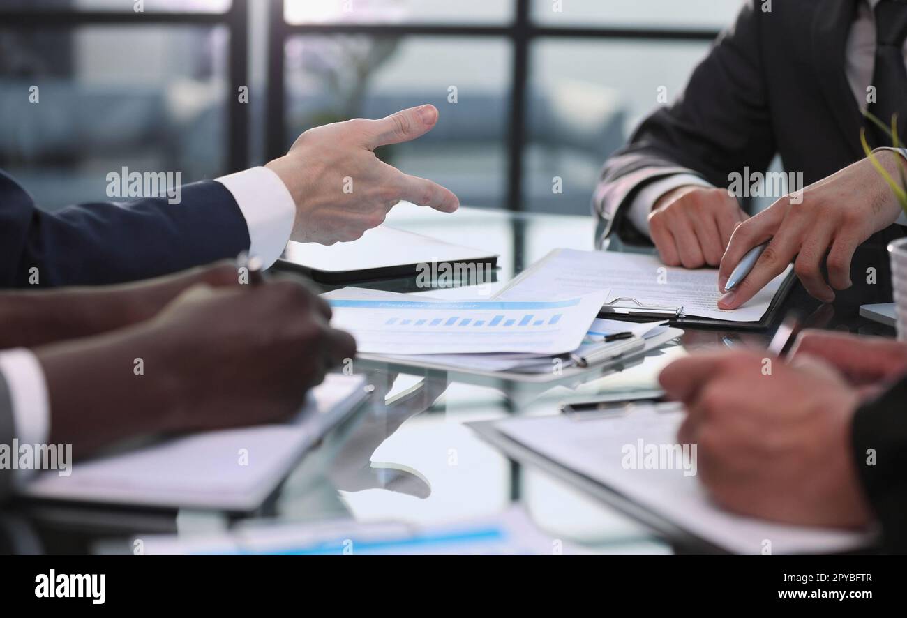 Market research reports and income statistics, Financial and Accounting concept. Stock Photo